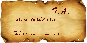 Teleky Antónia névjegykártya